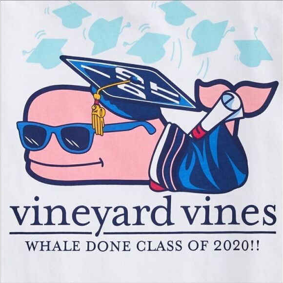 Vineyard Vines Class Of 2020 Graduation Job Whale Done Short Sleeve Shirt Large - Picture 8 of 8